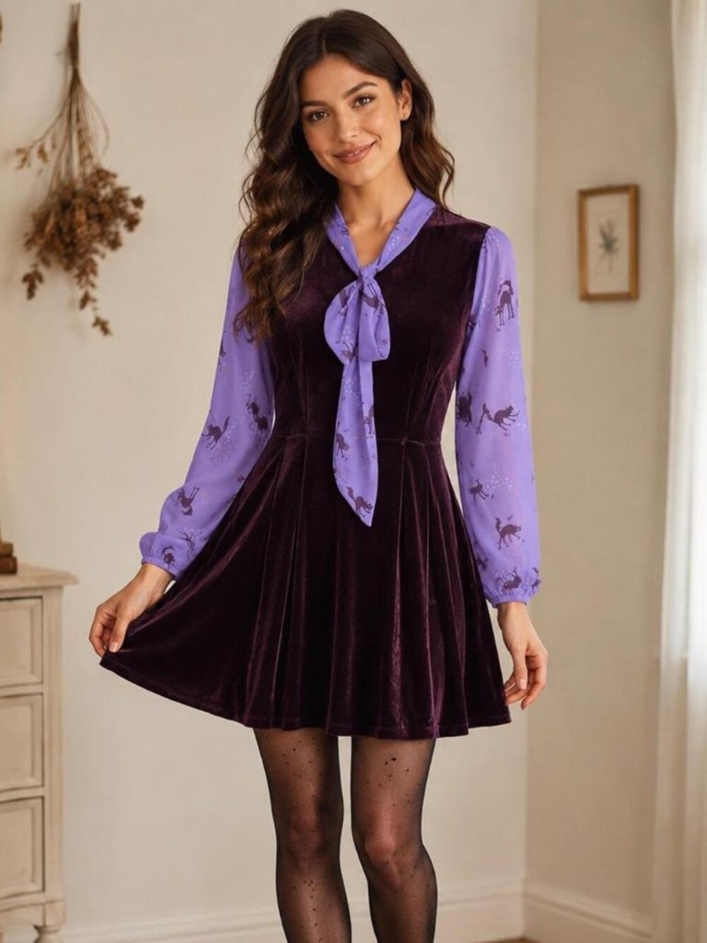 Smak Parlour Purple Velvet Halloween Unique Vintage Style Dress Sz 3X
